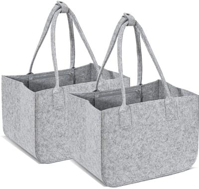 Dailygoods- Boodschappentas 30L - Opvouwbare Vilten Tas - Shopper met Binnenvak - Stevige Boodschappentas - Draagmand voor Picknick - Grote Capaciteit 40x27x27cm - Opbergmand
