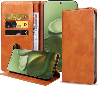 Geschikt voor Motorola Edge 60 Telefoonhoesje Kunstleer met Magnetische sluiting en Pasjeshouder Bookcase met Klepje - Walletcase with Cardslot - Bruin - Smartphonica geschikt voor Motorola Edge 60