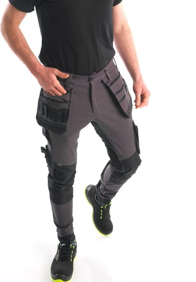 BITCO GARONNE Stretch Werkbroek Heren Grijs - Waterafstotende en Olieafstotende Kniebeschermerzakken Verstevigd met CORDURA®