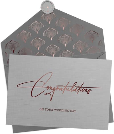Gefeliciteerd Trouwkaart Luxe Set met Premium Envelop en Waszegel