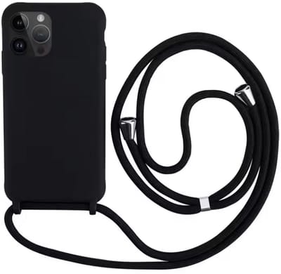 Hoesje met koord geschikt voor iPhone X - iPhone X Case - Zwart - Met koord - Geschikt voor Apple iPhone X - Telefoonhoesje - Phonecover - iPhonecover - Phonecase -Telefoonhoes met koord - CHPN