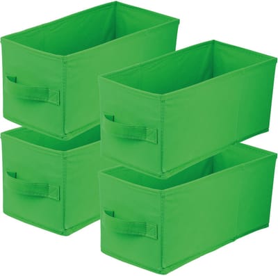 LAVITA Opbergmand Textiel - 15x31x15cm Groen 4 stuks - Opbergbox kledingkast - Stoffen lade organizer vouwdoos