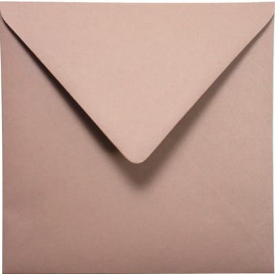 Ecologische bruine enveloppen A5 - 155 x 155 mm - 25 stuks - NK natgelijmde - 120 gram - Crush - Netuno