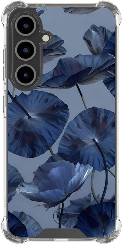 Hoesje (shockproof) geschikt voor Samsung Galaxy S24 FE - Dusky blooms - Extra sterke case - TPU/polycarbonaat - Bloemen - Paars, Transparant