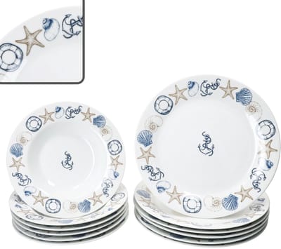 MamboCat 12-delig servies Neptun porselein voor 6 personen