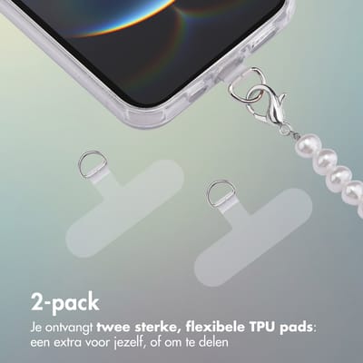 imoshion 2 Pack Bevestigingspad voor Universeel Telefoonkoord - Universele Houder voor Bevestiging Telefoonkoorden - Zilver