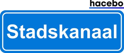 Hacebo - Plaatsnaam Sticker - 29x10 CM - Stadskanaal sticker - Verkeersborden sticker - grappige cadeaus - Stadskanaal