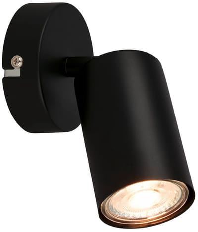B.K.Licht - Ultra-efficiënt Wandlamp - opbouwspot - incl. EEK A lamp - draaibaar - 3000K warm wit licht - 8x15.5 cm - zwart