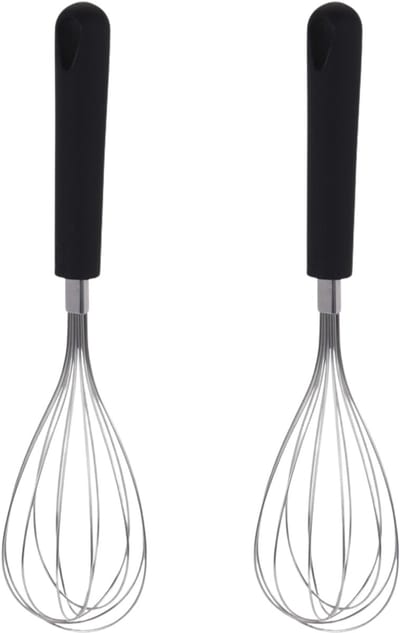 Excellent Houseware keukengerei garde - 2x - klopper - 31 cm - rvs - keukengereedschap - softgrip