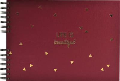 Exacompta Fotoalbum spiraalgebonden - 50 zwarte bladzijden - 32x22 cm - LIFE - Rood - 16453E