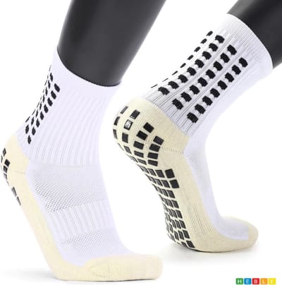*** Gripsokken Wandelen/Voetbal/Tennis/Hardlopen/Handbal/Sporten/Fitness - Wit - Anti Blaren - Compressie - Prestatieverhogend - van Heble® ***