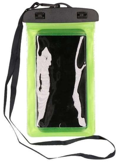 2x Bellatio design waterdicht telefoonhoesje voor alle telefoons groen - O.a voor Apple Iphone, Samsung, Nokia, LG, Huawei