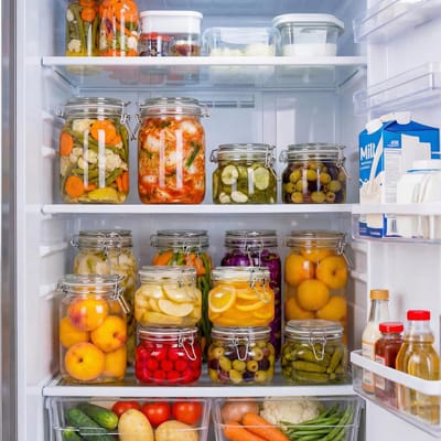 Vierkante glazen potten met luchtdichte deksel 17 FL OZ [Set van 6], glazen bussen met klemdeksels, glazen voedselopslagpotten voor koffie, suiker, pasta, ontbijtgranen, het beste voor