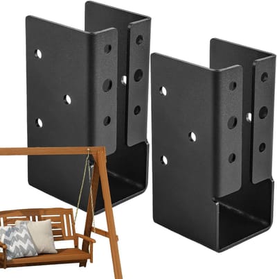 Houten Beugels - Stevige Connectoren - Bouw Projecten - Koolstofstaal Poedercoating - 2 Stuks - Zwart