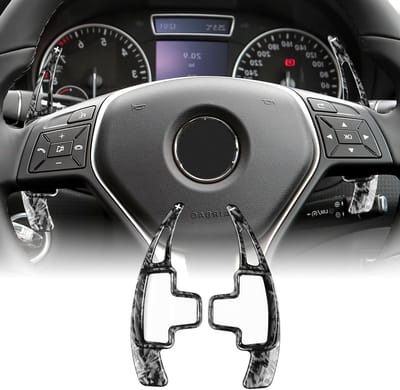 Stuurwiel Schakel Peddels voor Mercedes Benz A B E Klasse W176 W246 W212 W251 GLK X204 GL X166 SLK W166 - ABS DSG Extensies met Gevlochten Carbon Fiber Patroon voor Interieurdecoratie