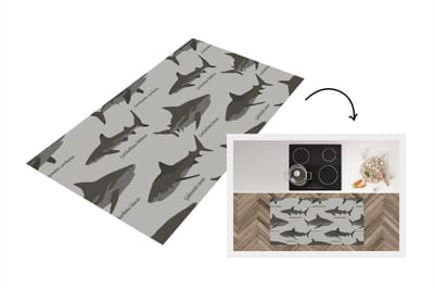 Keukenloper - Loper keuken - Patronen - Haai - Zee - 120x60 cm - Keukenloper vinyl