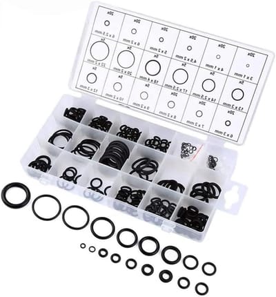O-ringen Assortiment - Rubberen Afdichtingen - Onderhoud en Reparatie - 225 Stuks 18 Maten - Complete Kit - Zwart