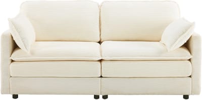 Modern minimalistisch 2-zits bank, comfortabel en ruim, geschikt voor woon-/slaapkame- beige
