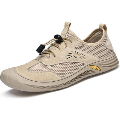 Zomer Heren Mesh Ademende Sneaker Herenschoenen Lichtgewicht Mesh Schoenen Outdoor Wandelsandalen Casual Zachte Zool Schoenen 45 zand