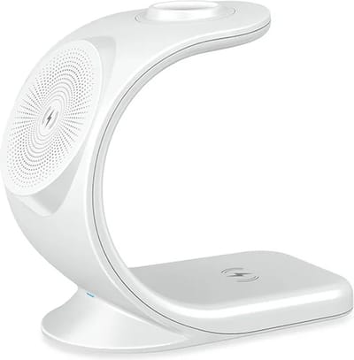 DrPhone Legend11 3-in-1 Draadloze Oplader 15W – Magnetische Snellader voor iPhone 12/13, Apple Watch & AirPods – Wit