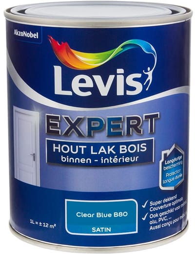 Levis - Expert Hout Lak Binnen Satin Mix - Clear Blue B80 - Mengverf - 1 L