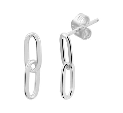 Zilver Gerhodineerde Oorhangers paperclip 1332303