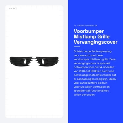 Dailygoods- Mistlampen Voorbumper - Zwarte Mistlamp Cover - Vervanging voor C4 2004-2008 - Eenvoudige Installatie - Lange Levensduur - Directe Vervanging - Mistlampcover
