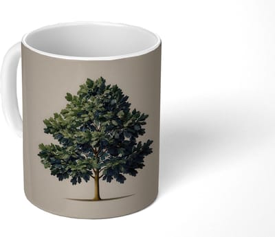 Mok - Koffiemok - Eikenboom - Schaduw - Egaal - Mokken - 350 ML - Beker - Koffiemokken - Theemok