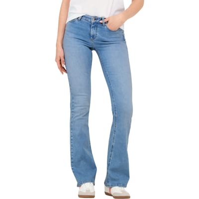 Only blauwe dames jeans   Blush   Regular waist   Stonewash wassing   Flared fit   5-Pocket zakken   Knoop- en ritssluiting   Regular waist Blauw