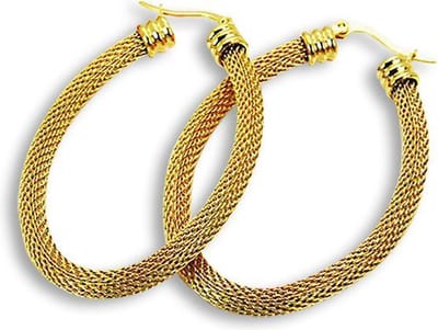 Amanto Oorbellen Derja Gold Oval - 316L Staal - Trendy - 4x56x35mm