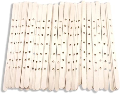 7-Hole Houten Kaarsenlont Houder - 100-Pack, Perfect voor Kaarsen Maken, Wick Centreringshulpmiddelen en DIY Projecten