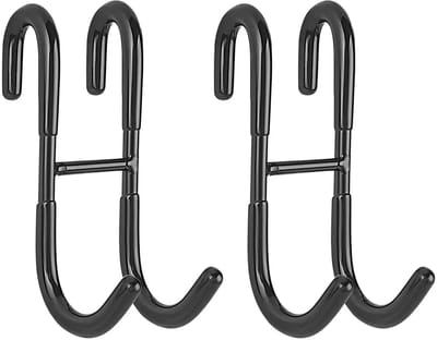 WiseGoods Premium Douchedeur En Handdoekhaken Set 2 Stuks - RVS Voor Frameloze Glazen Douchedeur - Handdoek Haken - Haak Zwart