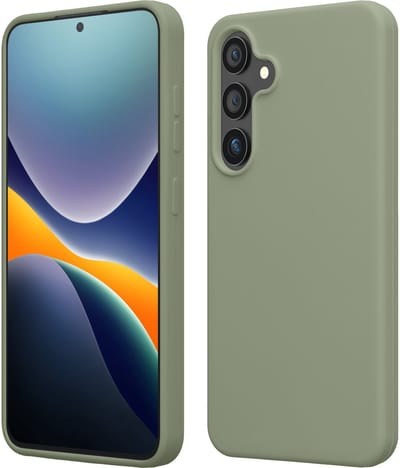kwmobile telefoonhoesje geschikt voor Samsung Galaxy S25 - Hoesje met siliconen coating - Smartphone case in grijsgroen