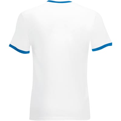 Fruit Of The Loom Heren Ringer T-shirt met korte mouwen (Wit/Royaal Blauw)