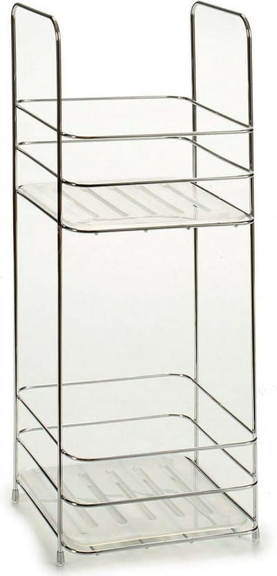 Chroom doucherek/badkamerrek 2-laags 17 x 42 cm - Doucherekje staand
