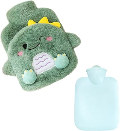 Warmwaterkruik - Dinosaurus pluchen waterbuis, schattige warme waterbuizen voor kinderen, kleine waterbuis voor koude dagen, leuk cadeau voor familie en vrienden, 500ml
