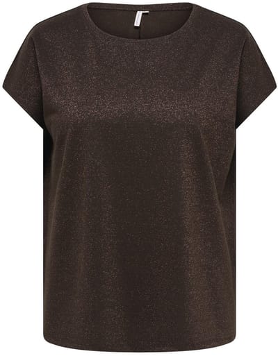 ONLY CARMAKOMA - CARMOSTER GLITTER S/S TOP JRS NOOS Dames Top