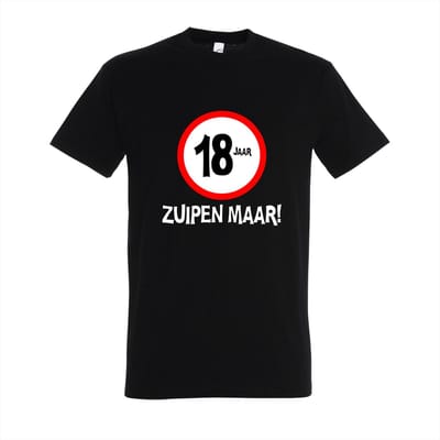 18 Jaar Verjaardag Shirt – 18 Jaar Zuipen Maar – Zwart – Maat 3XL – Cadeau 18 Jaar