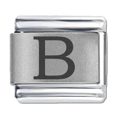 Schakel - Bedel - 9mm - Letter B - Laser Alfabet - Charms - Geschikt voor Italiaanse Bedelarmband - Schakelarmband - Italiaanse Schakelarmbanden