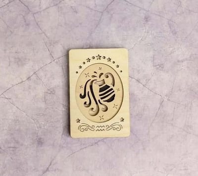NAALDENDOOSJE Sterrenbeeld WATERMAN - hout met magneetstrip - 7,5 x 5 x 1 cm met deksel