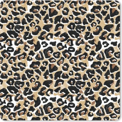 Muismat 20x20 cm - Mousepad Dierenprint - Panter - Bruin - Waterverf - Muismatten