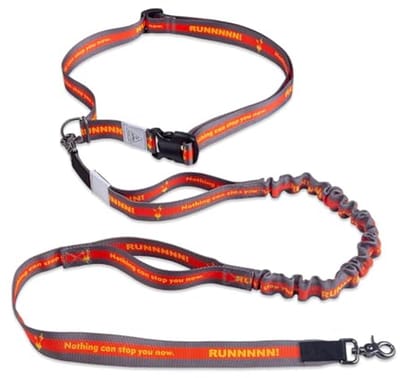 Handsfree bungee hondenriem met dubbele handgreep voor hardlopen en wandelen voor middelgrote en grote honden