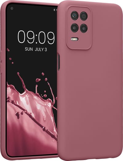 kwmobile telefoonhoesje geschikt voor Realme 8 (5G) / Narzo 30 (5G) - Hoesje voor smartphone - Precisie camera uitsnede - TPU back cover in donkerroze