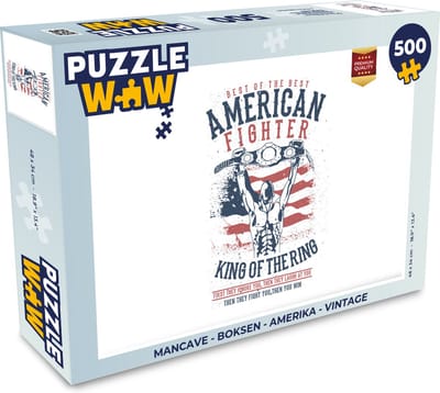 Puzzel Mancave - Boksen - Amerika - Vintage - Legpuzzel - Puzzel 500 stukjes