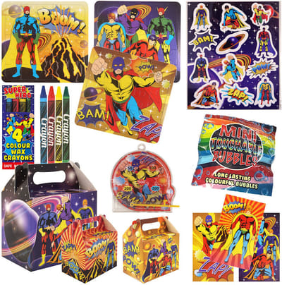 10 STUKS - LUXE SUPER HERO - Traktatie Doos - INCLUSIEF SPEELGOED - Traktaties Uitdeelcadeaus voor Verjaardagen en Kinderfeestjes