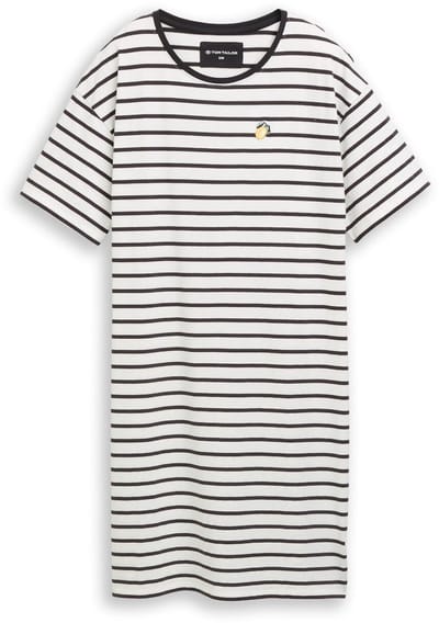 Tom Tailor - Nachthemd met streepjesmotief - Maat 36 - white-medium-horizontal stripe