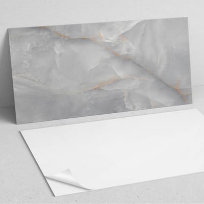 Coloray Wandpanelen Zelfklevend - Elegant marmerpatroon PVC Wandpaneel - 100 cm x 50 cm - Grijs Wandbekleding Zelfklevend - 1 stuk - Texturen Wandpanelen Zelfklevend - Wandpaneel Keuken - Wandpanelen Badkamer