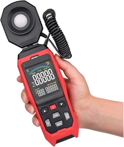 Draagbare Verlichtingsmeter - Lichtmeter Luxmeter - Fotografie Belichting Meten - Afneembare Sonde - 200000 Lux - Grijs