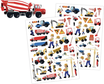 Voertuigen Stickers – 2 Stickervellen met Tractors en Bouwvoertuigen