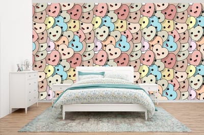 Behang - Fotobehang Hart - Patroon - Baby - Breedte 500 cm x hoogte 280 cm
